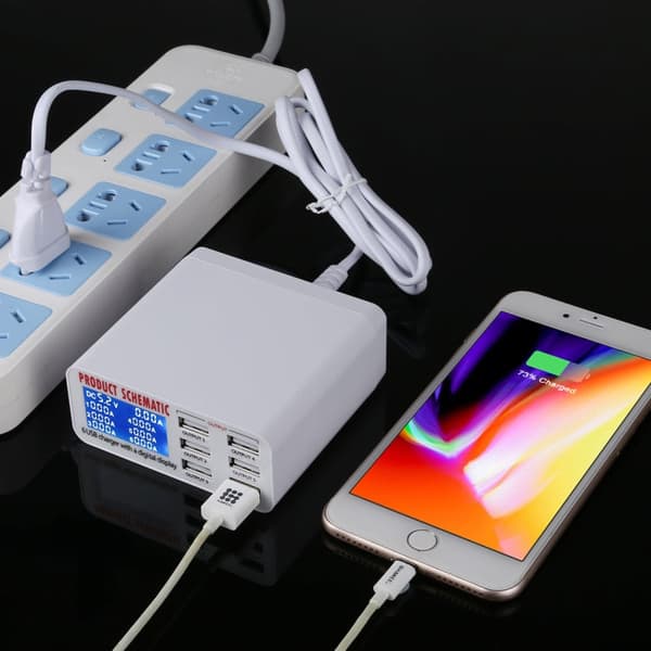 USB latausasema 6 USB LCD