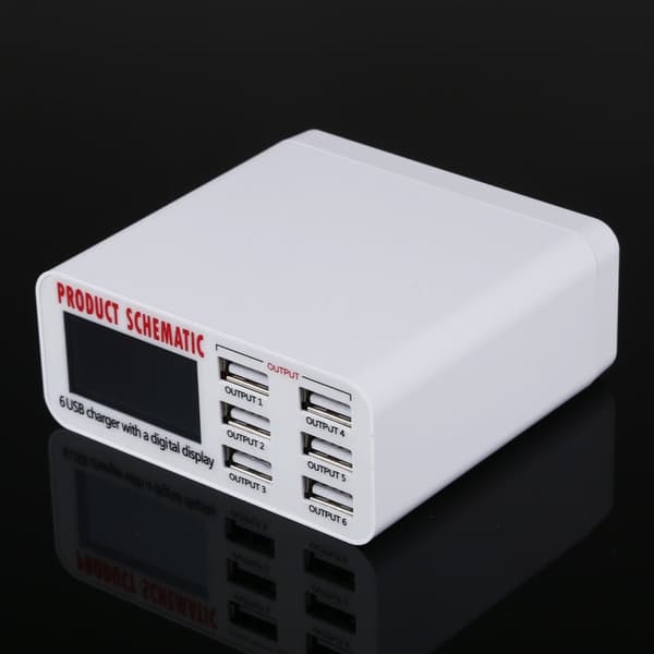 USB latausasema 6 USB LCD