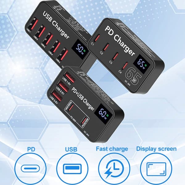 USB latausasema DC 12V 5 Ports