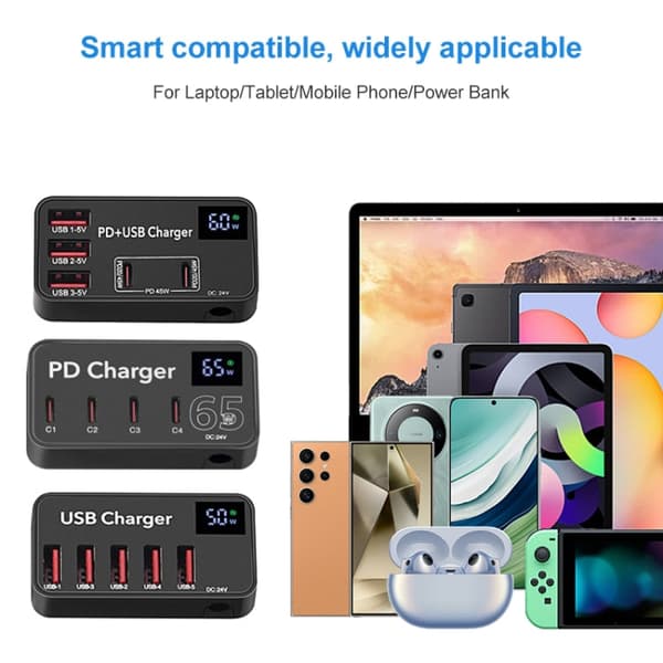 USB latausasema DC 12V 5 Ports