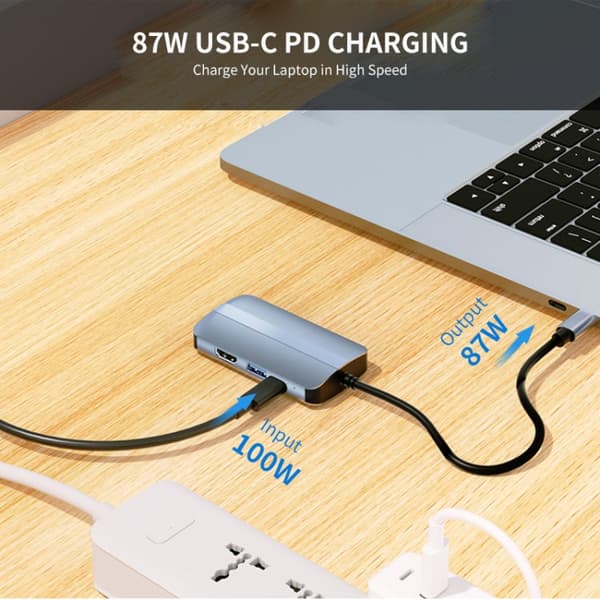 USB 6 in 1 Station USB-C Hub Multiport