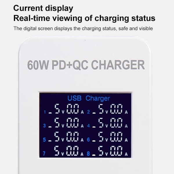USB latausasema 60W 8 Ports