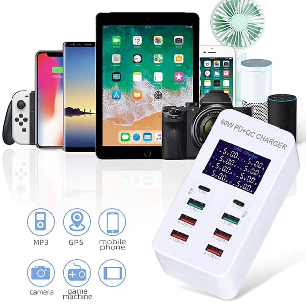 USB latausasema 60W 8 Ports