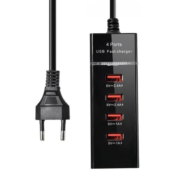 USB Latausasema 4 USB (Black)