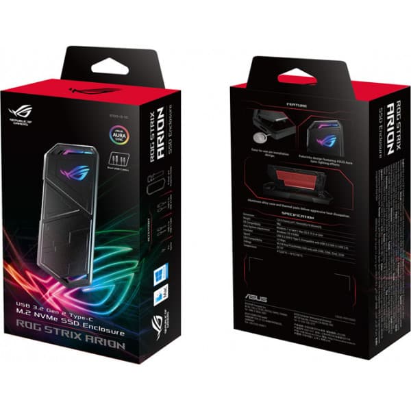 Asus ROG STRIX ARION extern hårddiskkapsling, M.2 USB-C 3.2 Gen2, PCIe NVMe