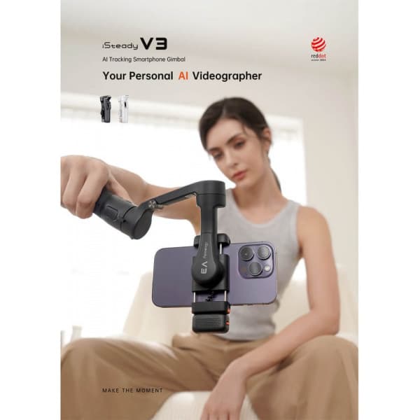 HOHEM iSteady V3 AI Kit gimbal til mobiltelefon, hvid