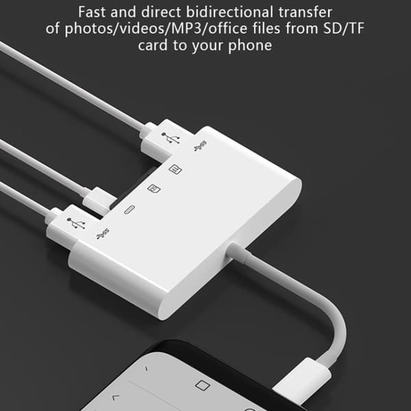5 in 1 USB-C Male to SD / TF / 2xUSB / Type-C