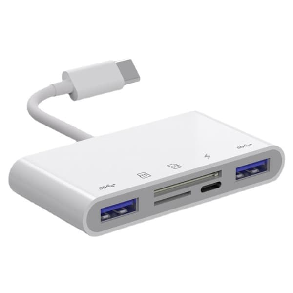 5 in 1 USB-C Male to SD / TF / 2xUSB / Type-C