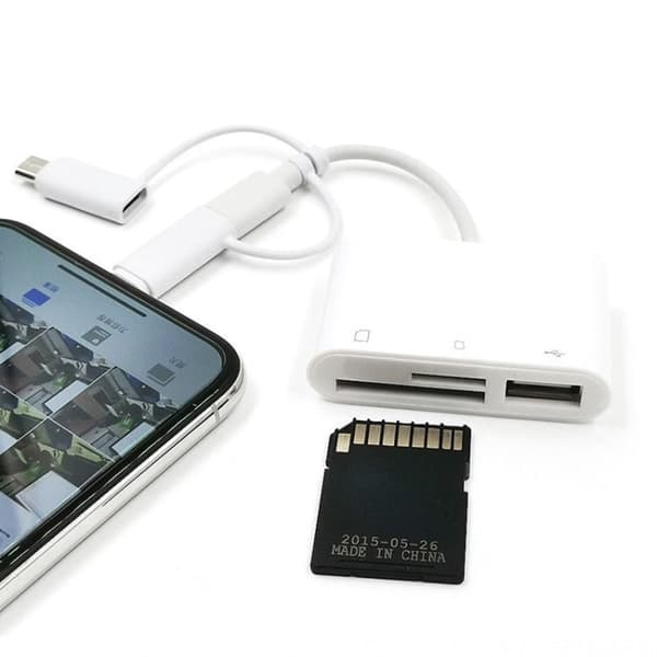3 in 1 Micro USB And Type-C to TF & SD Korttilukija