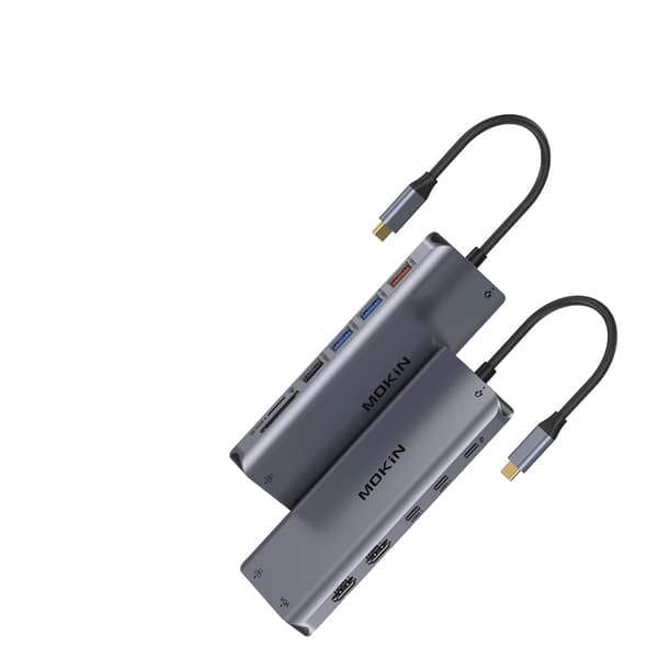 MOKiN USB C Hub, 14 portar, stöder 4K@60Hz,14 i 1 (2HDMI 10Gbps)