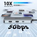 Miniatyrbillede 4 af 4: MOKiN USB C Hub, Dual 4K HDMI-udgange, 100W strømadapter,7i1-4K HDMI