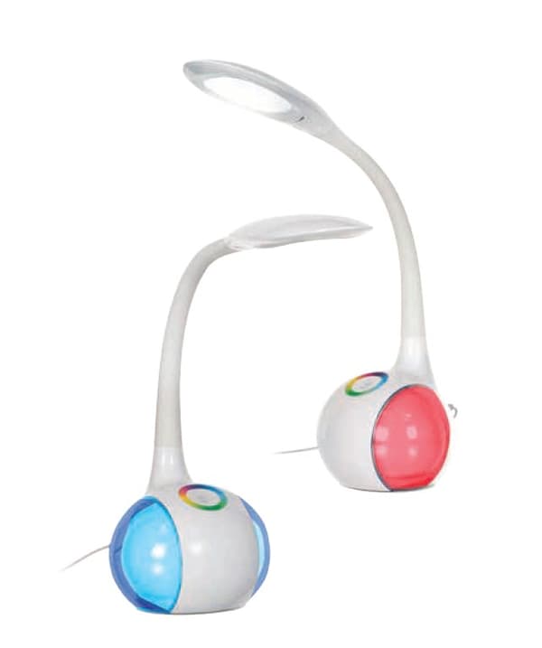 Activejet AJE-RAINBOW RGB -pöytävalaisin LED-valaisimella ja RGB-valaistusjalustalla Valkoinen
