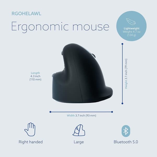 Mus Ergonomisk R-GO Large Höger Trådlös