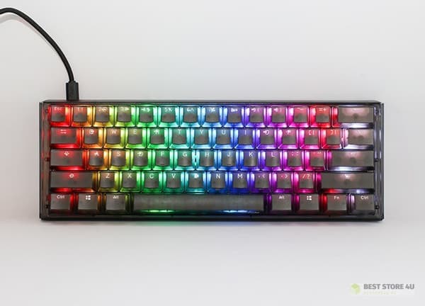 Ducky One 3 Aura Black Mini Gaming Tangentbord, RGB LED - MX-Silent-Röd