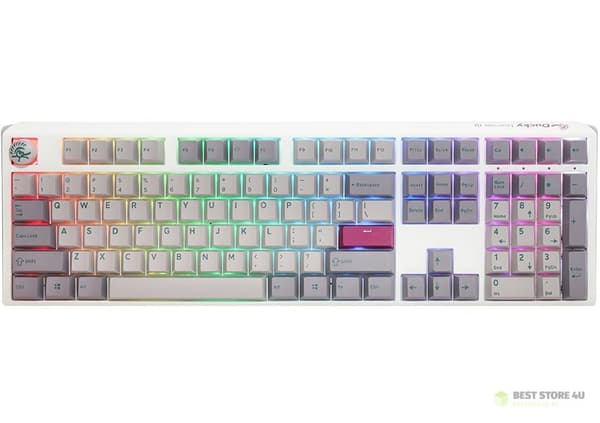 Ducky One 3 -pelinäppäimistö, USB, QWERTY, Yhdysvaltain englanti, harmaa