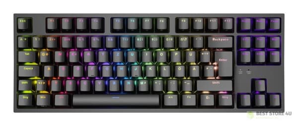 GAMINGTASTATUR GENESIS THOR 404 TKL DE RGB BAGLYSNING MEKANISK SORT GATERON GULT PR