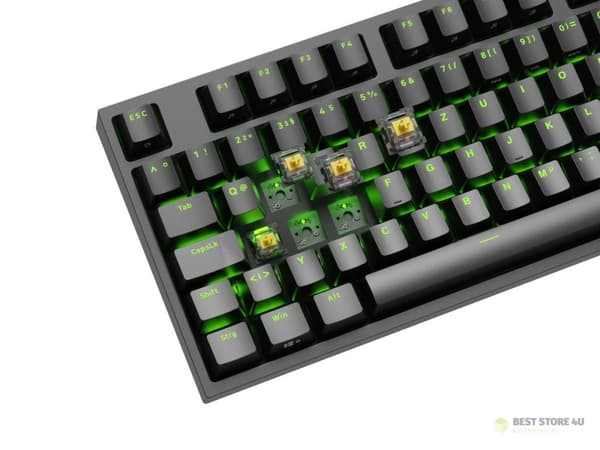 GAMINGTASTATUR GENESIS THOR 404 TKL DE RGB BAGLYSNING MEKANISK SORT GATERON GULT PR