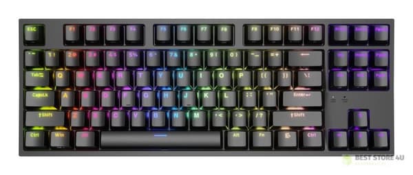 GAMINGTASTATUR GENESIS THOR 404 TKL US RGB BAGLYSNING MEKANISK SORT KAILH BOX BRUN