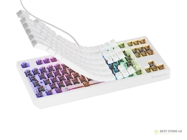 GENESIS Thor 230 TKL Gaming-tastatur USB + RF trådløs + Bluetooth QWERTY hvid