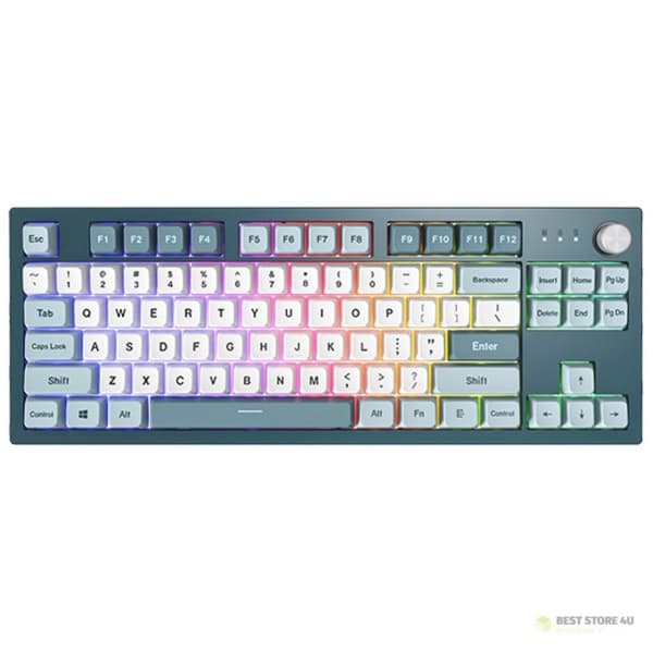 Montech MKey TKL Gamingtangentbord USB Mörkgrå, Ljusblå, Vit
