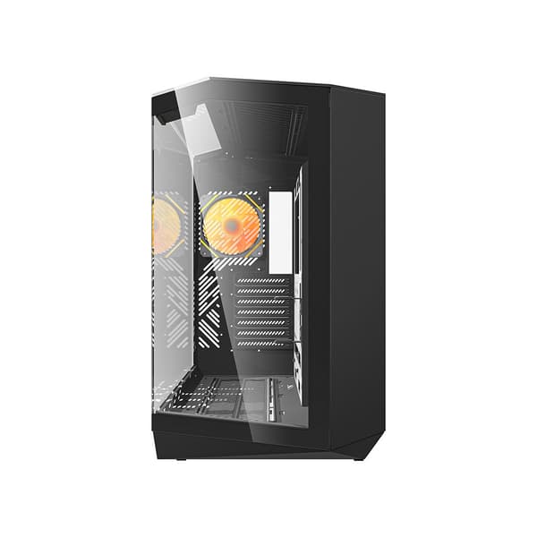Darkflash DY470 Datorchassi med 4 ARGB fläktar - Svart