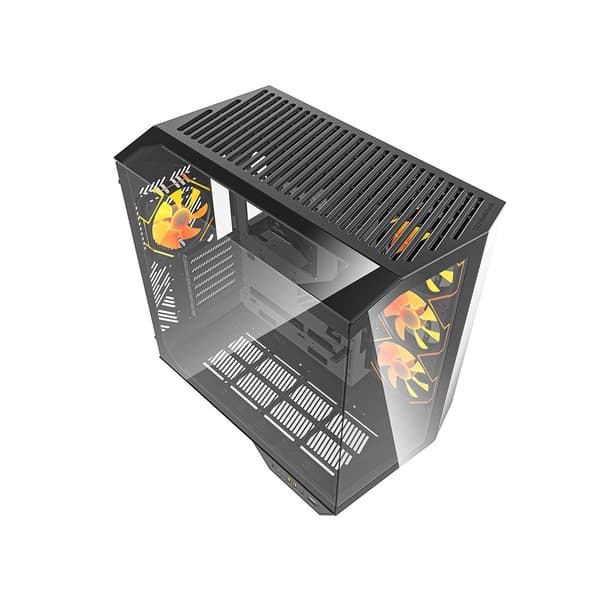 Darkflash DY470 computerchassis med 4 ARGB-blæsere - Svart