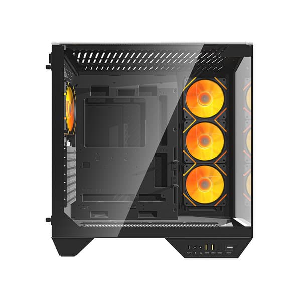 Darkflash DY470 computerchassis med 4 ARGB-blæsere - Svart