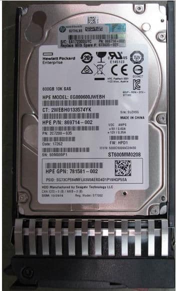 HP Enterprise HDD 600GB 12G 10K SFF SAS ST, 873035-001