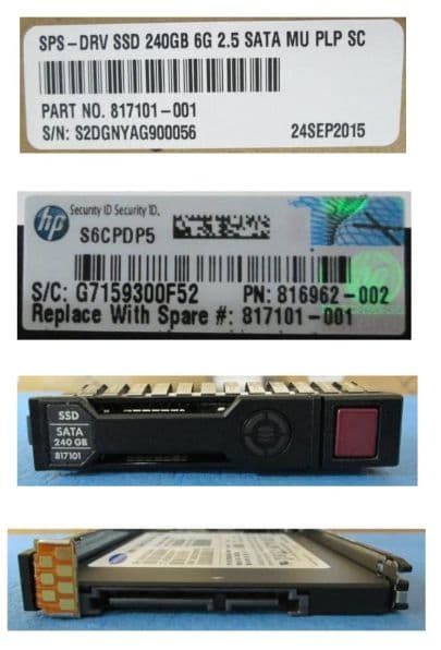 HP Enterprise SSD som kan bytas under drift 240 GB 2,5" SFF, 817101-001