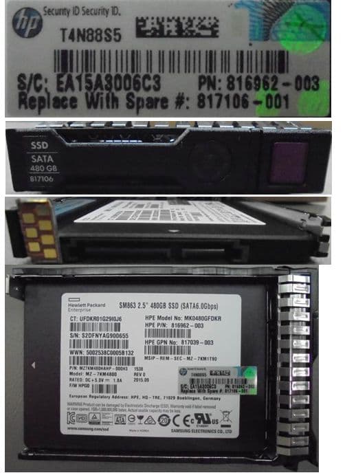HP Enterprise SSD-disk som kan bytas under drift 480 GB 2,5" SFF, 817106-001