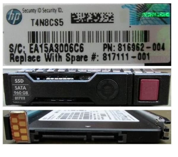 HP Enterprise 960 GB SSD 2,5" som kan bytas under drift 817111-001