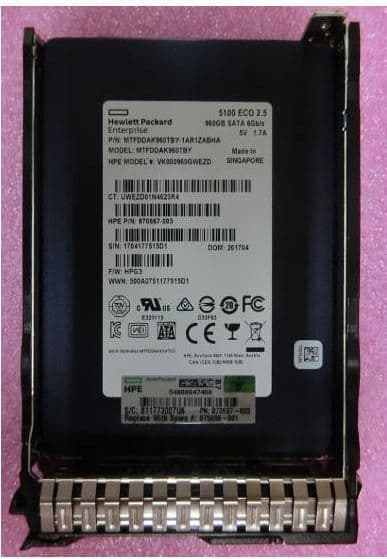 HP Enterprise 960 GB SATA 6G SFF RI DS SSD, 875656-001