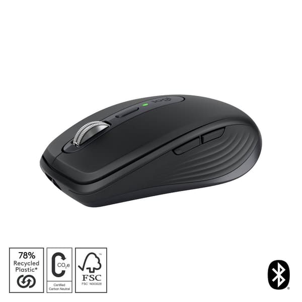 Logitech Mx Anywhere 3S Mus Högerhänt Trådlös RF + Bluetooth Laser 8000 DPI, 910-006929 grafit