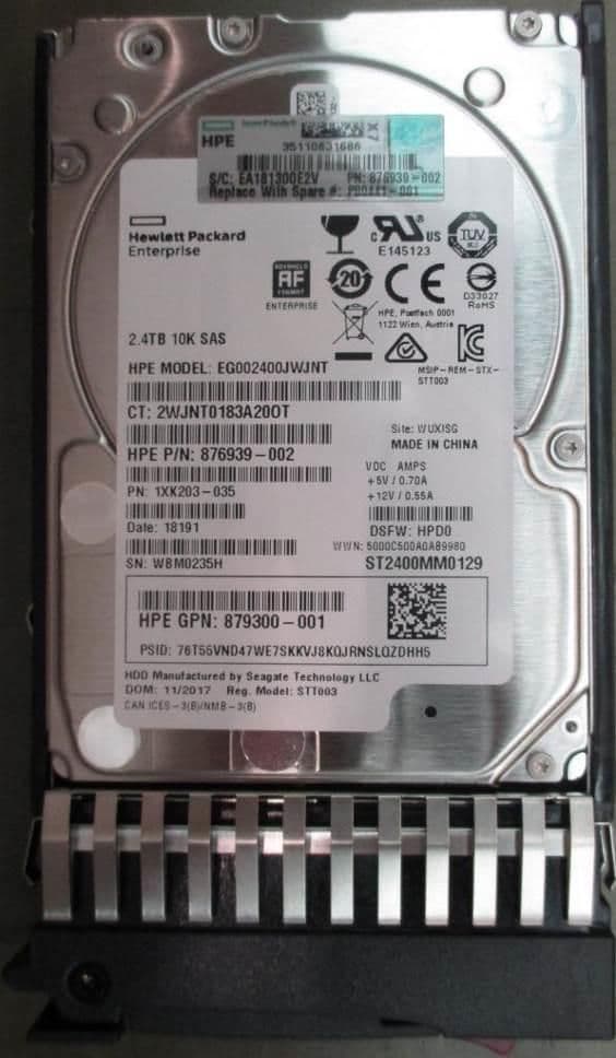 HP Enterprise 2,4 TB 12G 10K SFF SAS 512e hårddisk, P00441-001
