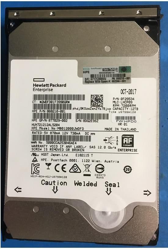 HP Enterprise 12TB 7.2K LFF SAS LP HE DS hårddisk, 882398-001