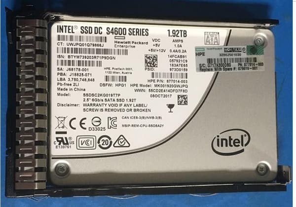 HP Enterprise 1,92TB 6G SFF SATA MU SC DS SSD, 879019-001