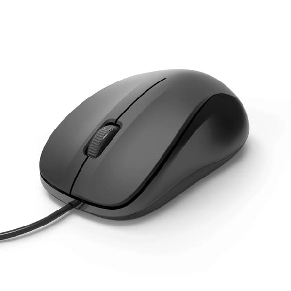 Optisk 3-knaps mus med lydløse klik og gummibelagt overflade Sort