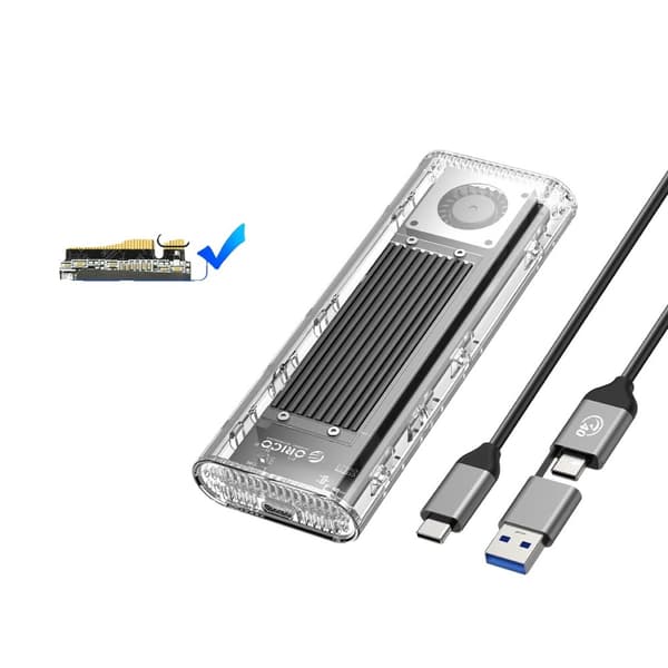 USB4 M.2 NVMe SSD -kotelo, 40 Gbps siirtonopeus, sisäänrakennettu jäähdytysfani,Fan Blackin kanssa