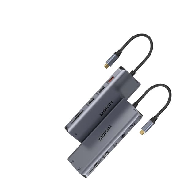 MOKiN USB C Hub, 14 portar, stöder 4K@60Hz,13 i 1 (2HDMI DP)
