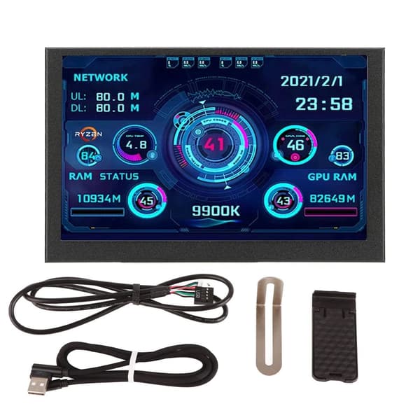 PC CPU -tietomonitori, 5 tuuman näyttö, USB Type-C -yhteys,Tyyppi-C