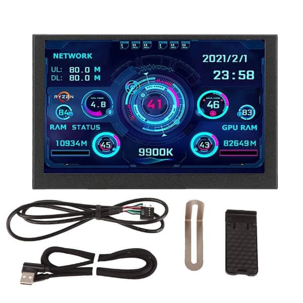 PC CPU -tietomonitori, 5 tuuman näyttö, USB Type-C -yhteys,Tyyppi-C
