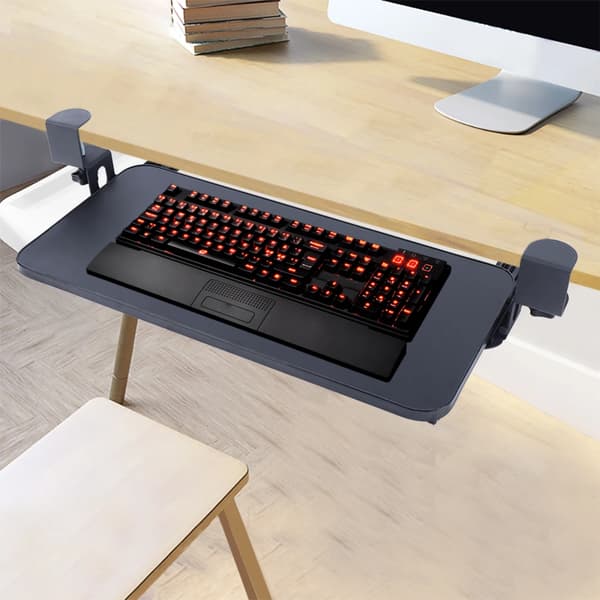 Klemme-på Computer Tastatur Mus Under Bordet Montering Skuffe, Ergonomisk Komfort, Pladsbesparende Design, Nem Installation,sort