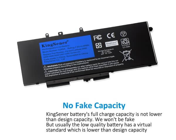 Bærbar computer batteri, kompatibelt med DELL Latitude E5480 & Precision M3520, 76V 68WH