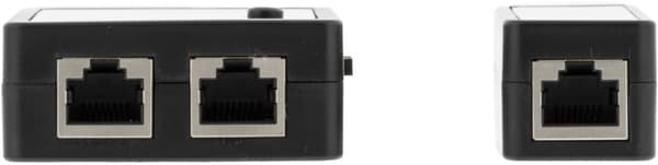 Cable tester for RJ45/RJ12 & BNC, 2 part, black