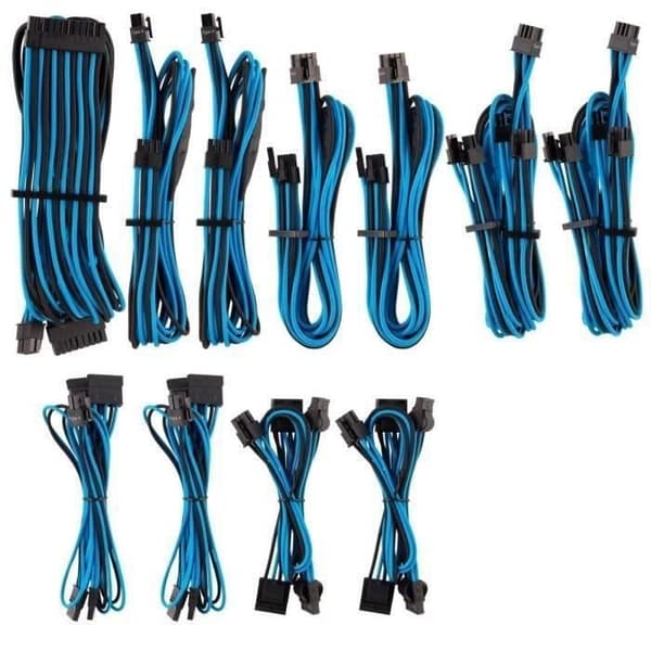 CORSAIR Professional kabelsats för strömförsörjning typ 4 Gen 4 Premium - blå / svart (CP-8920228)