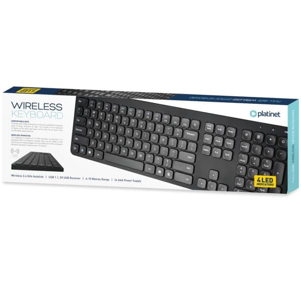 Platinet trådløst tastatur K100 US, sort