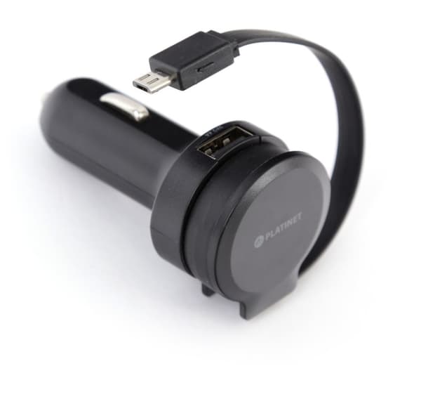 Platinet billader 1xUSB 2,4A + microUSB-kabel (44650)