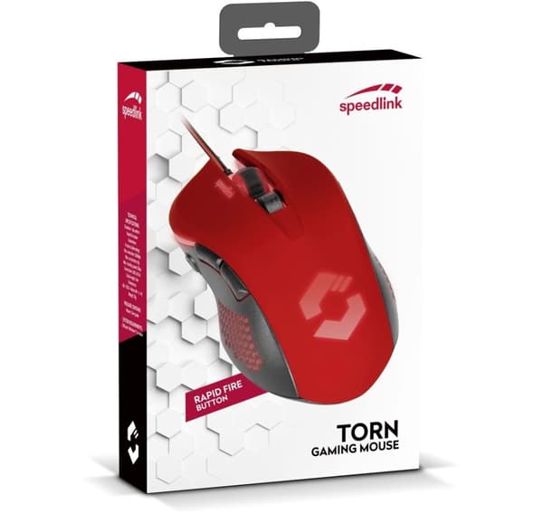 Speedlink-mus sliten, röd/svart (SL-680008-BKRD)