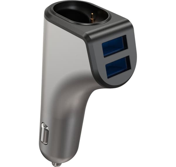 Platinet biloplader 2xUSB 3,1A + Bluetooth høretelefon Duos (44639)