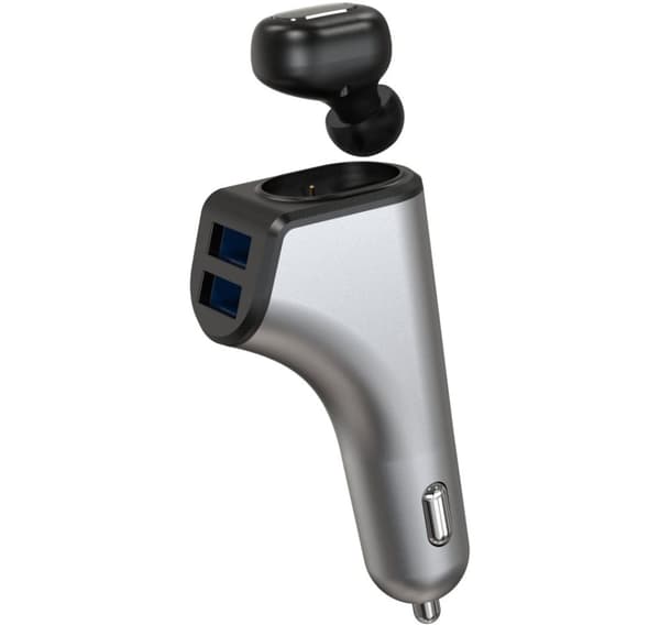 Platinet biloplader 2xUSB 3,1A + Bluetooth høretelefon Duos (44639)